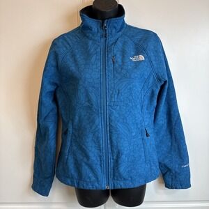 North Face Apex Bionic Softshell Jacket Blue Botanical Print Womens Sz Small